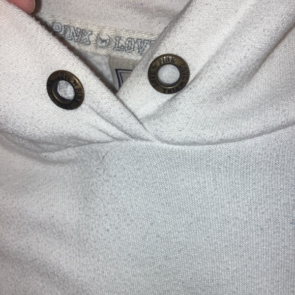 Victoria’s Secret PINK Hoodie Size Medium White & blue - Picture 4 of 9